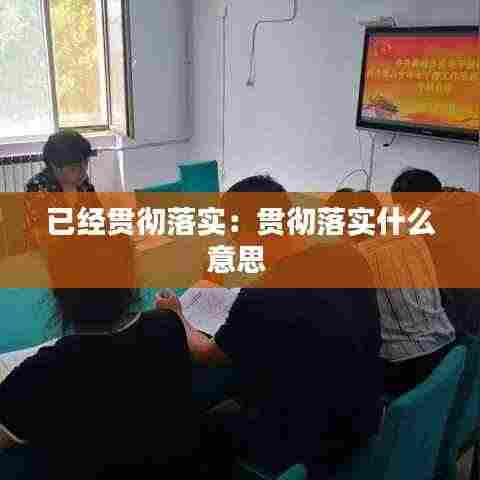 已经贯彻落实：贯彻落实什么意思 
