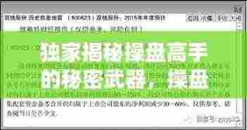 独家揭秘操盘高手的秘密武器，操盘暗号与投资秘籍分享