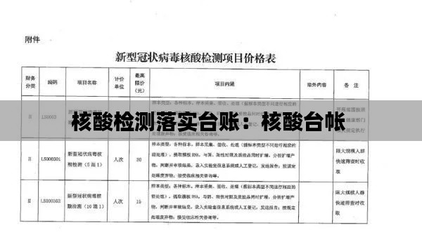 核酸检测落实台账：核酸台帐 