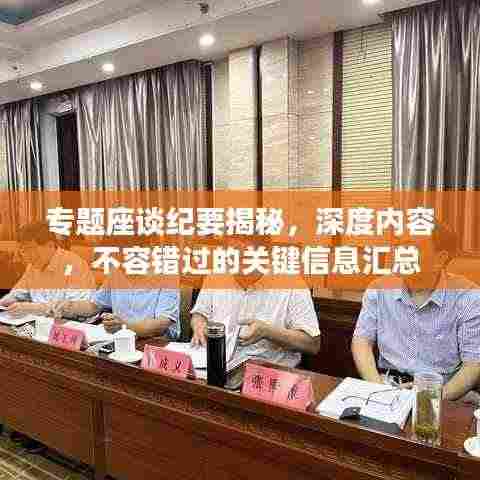 专题座谈纪要揭秘,深度内容,不容错过的关键信息汇总