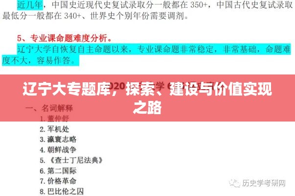 辽宁大专题库,探索、建设与价值实现之路