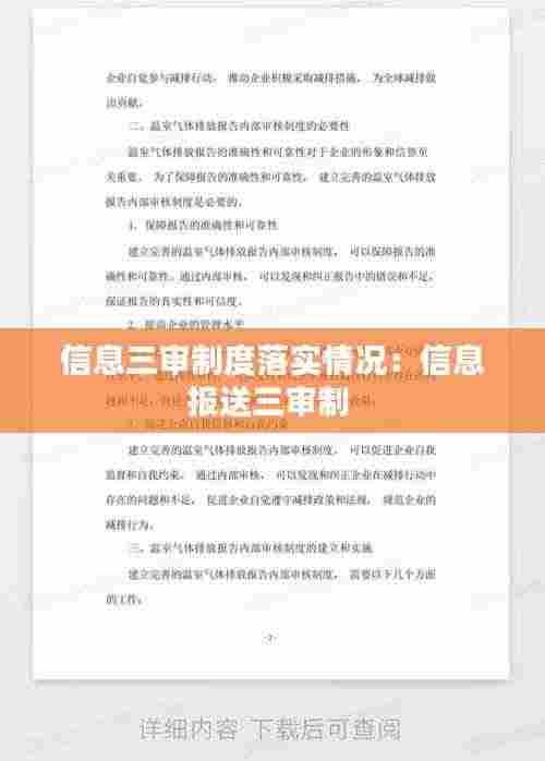 信息三审制度落实情况：信息报送三审制 