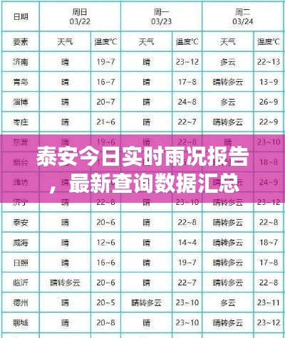泰安今日实时雨况报告，最新查询数据汇总