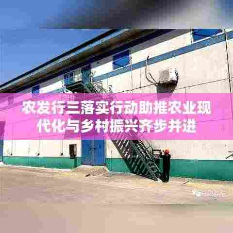农发行三落实行动助推农业现代化与乡村振兴齐步并进